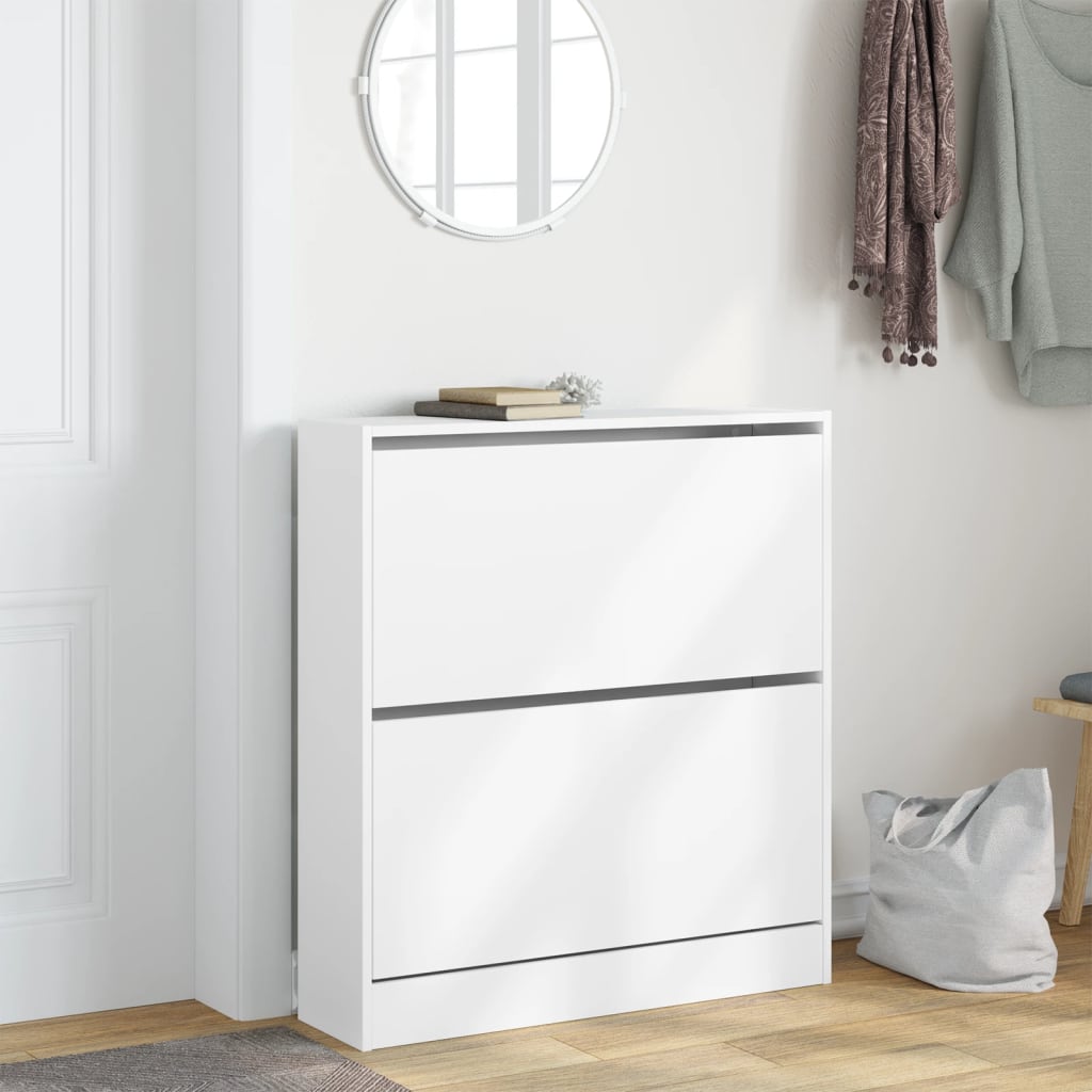 skoreol 80x21x87,5 cm konstrueret træ hvid