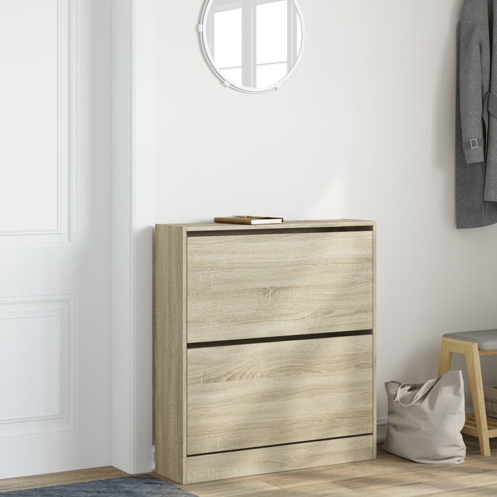 skoreol 80x21x87,5 cm konstrueret træ sonoma-eg