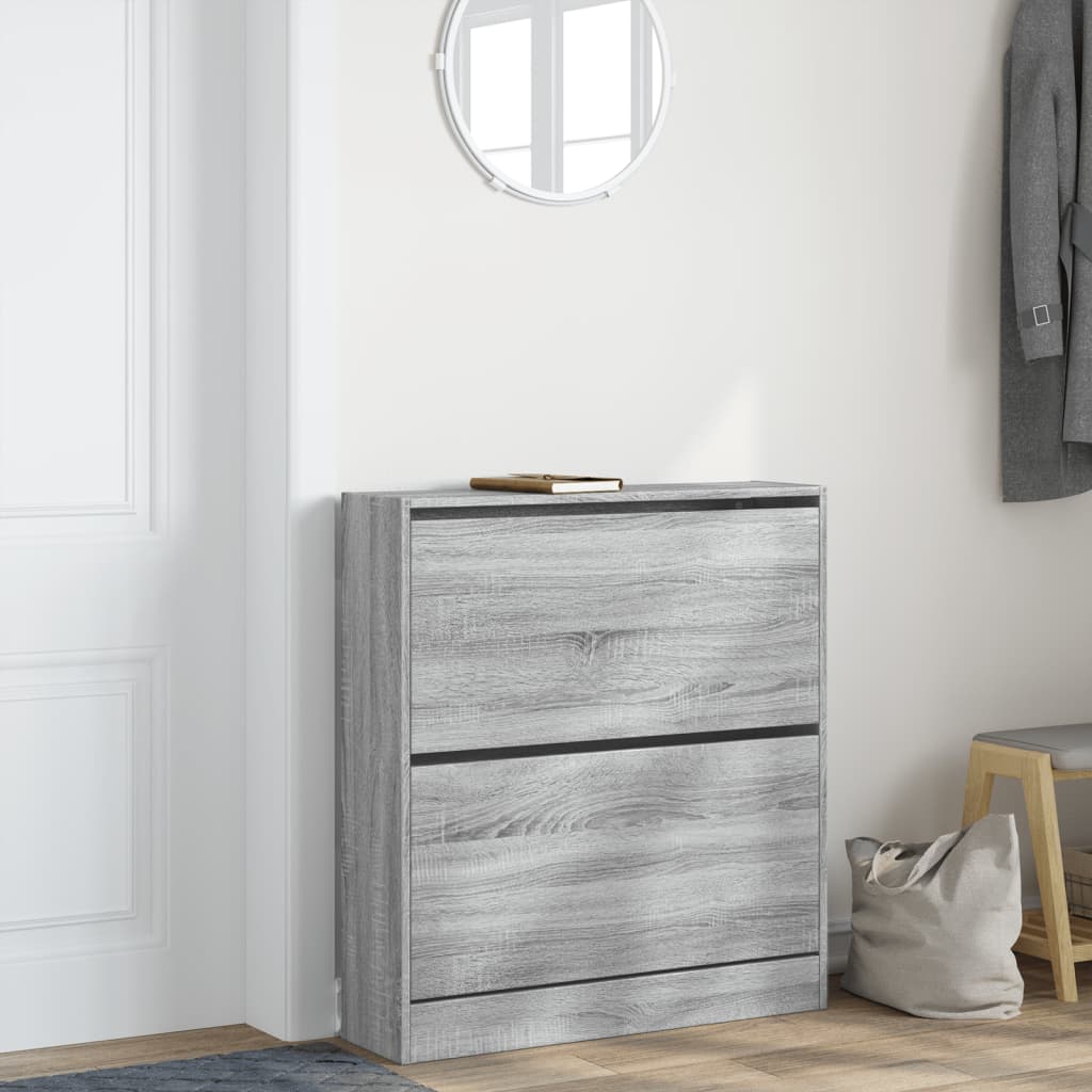 skoreol 80x21x87,5 cm konstrueret træ grå sonoma-eg