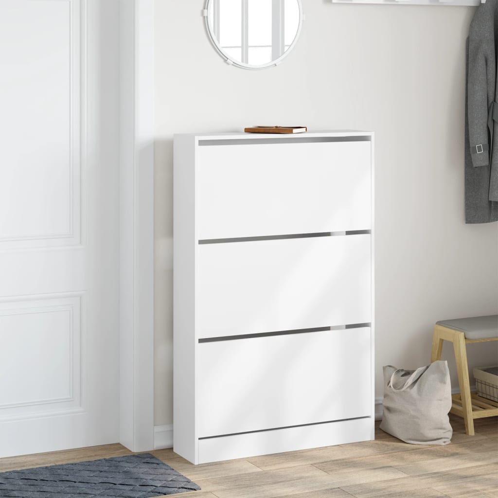 skoreol 80x21x125,5 cm konstrueret træ hvid