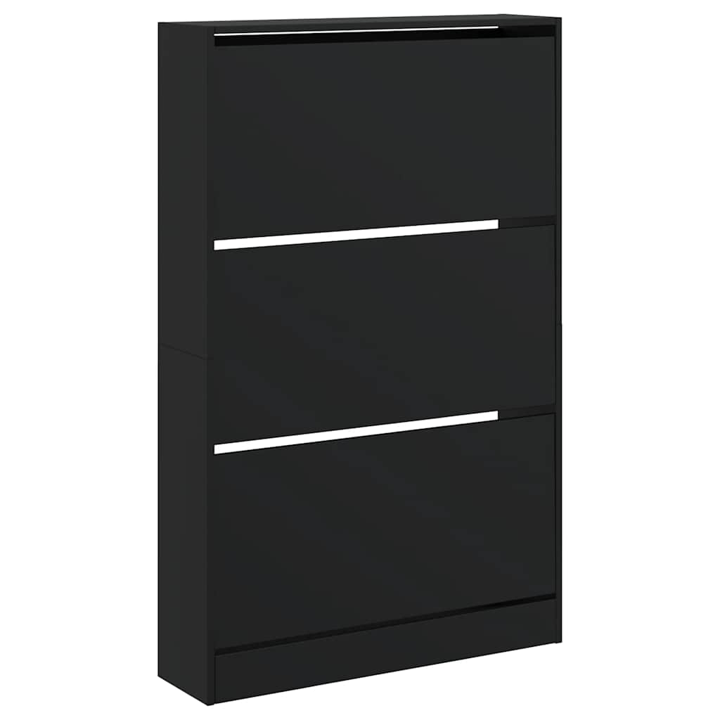 skoreol 80x21x125,5 cm konstrueret træ sort
