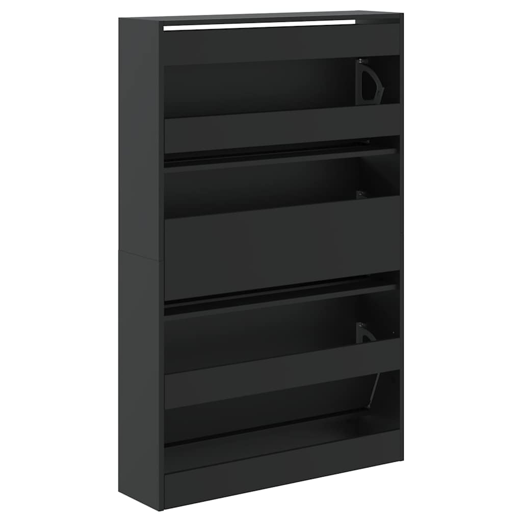 skoreol 80x21x125,5 cm konstrueret træ sort