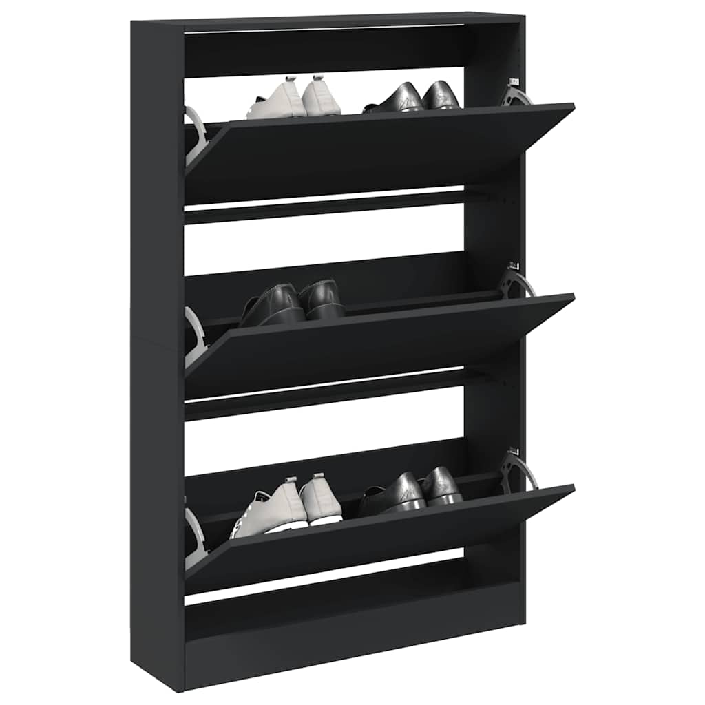 skoreol 80x21x125,5 cm konstrueret træ sort