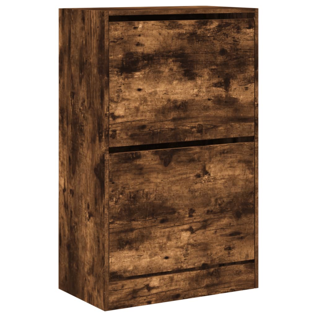 skoreol 60x34x96,5 cm konstrueret træ røget egetræsfarve