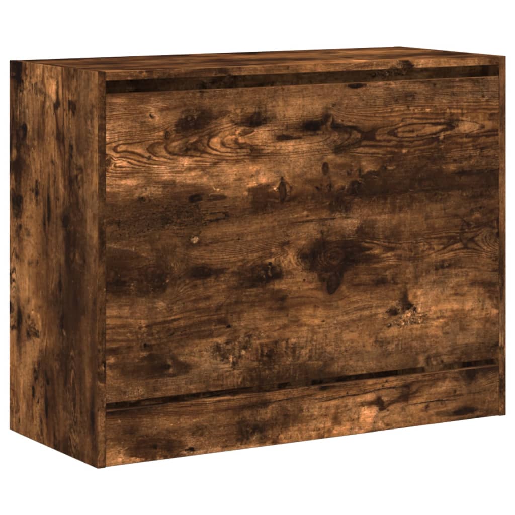 skoskab 80x34x63 cm konstrueret træ røget egetræsfarve