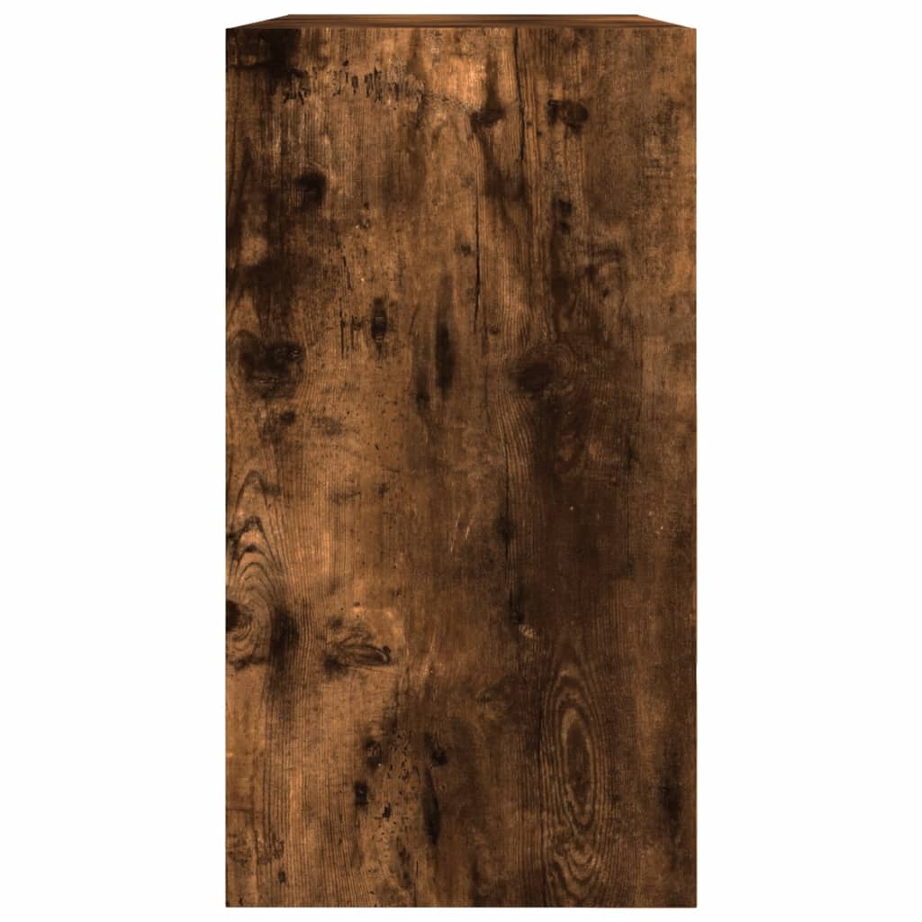 skoskab 80x34x63 cm konstrueret træ røget egetræsfarve