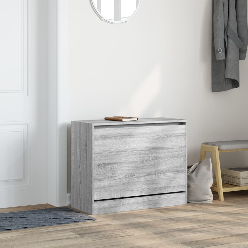 skoreol 80x34x63 cm konstrueret træ grå sonoma-eg