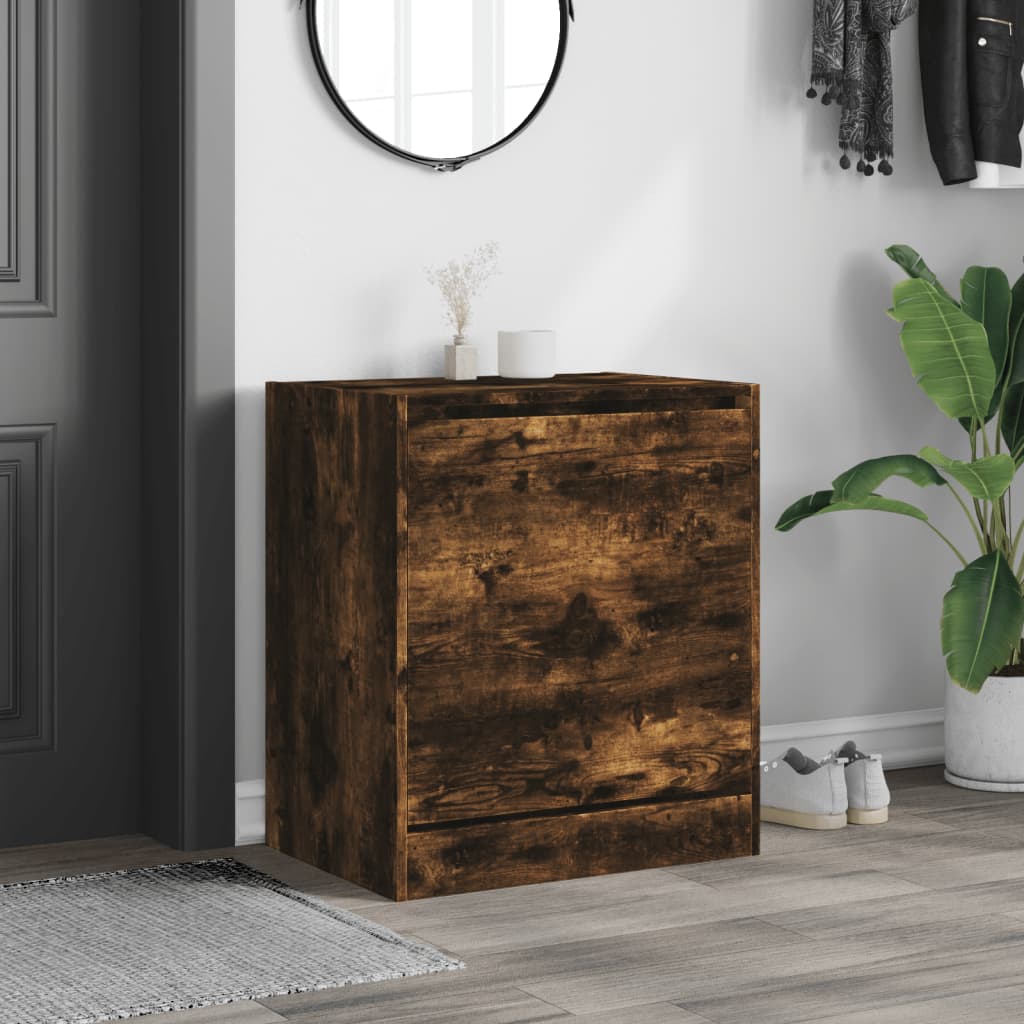 skoreol 60x42x69 cm konstrueret træ røget egetræsfarve