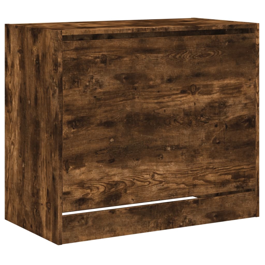 skoskab 80x42x69 cm konstrueret træ røget egetræsfarve