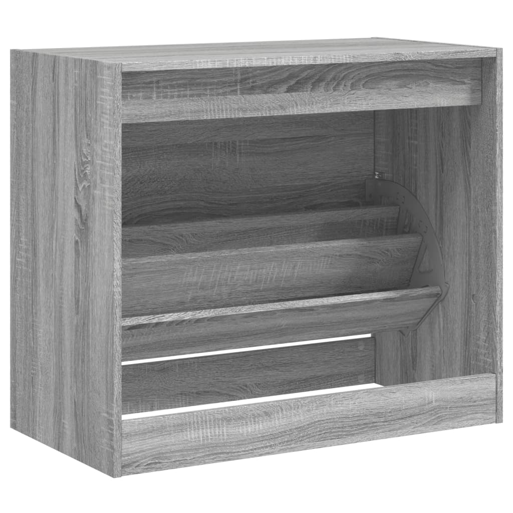 skoskab 80x42x69 cm konstrueret træ grå sonoma-eg