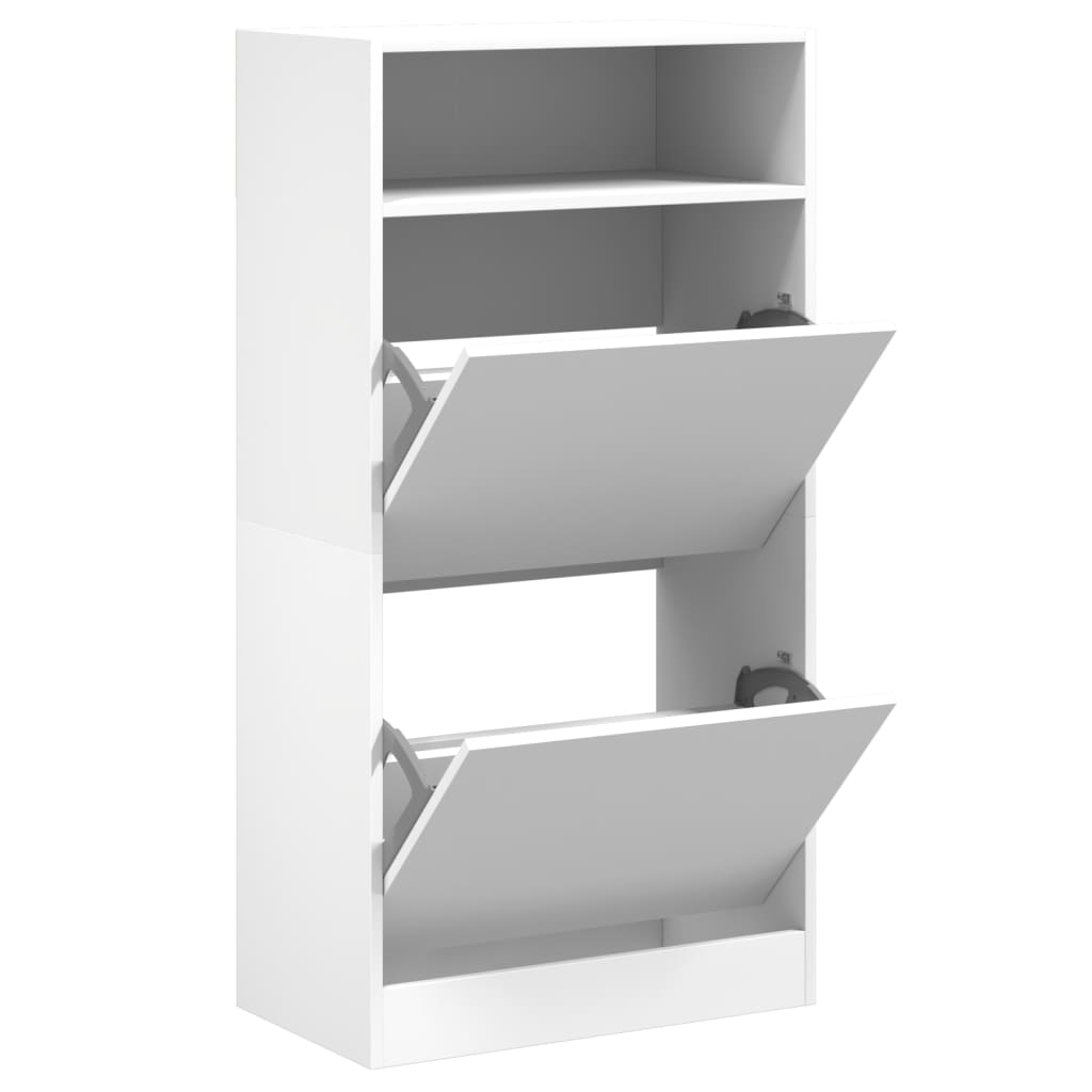 skoreol 60x34x116 cm konstrueret træ hvid