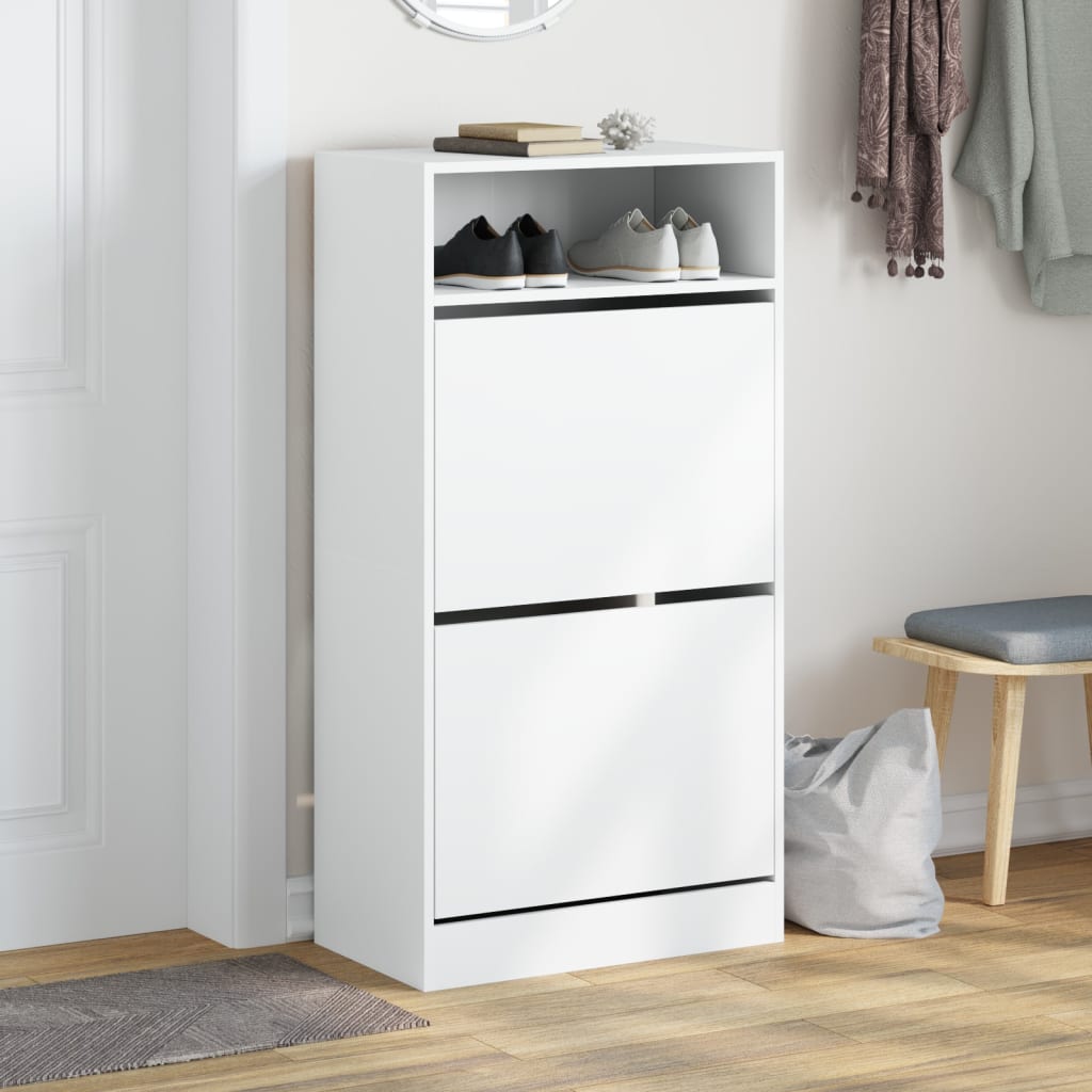 skoreol 60x34x116 cm konstrueret træ hvid