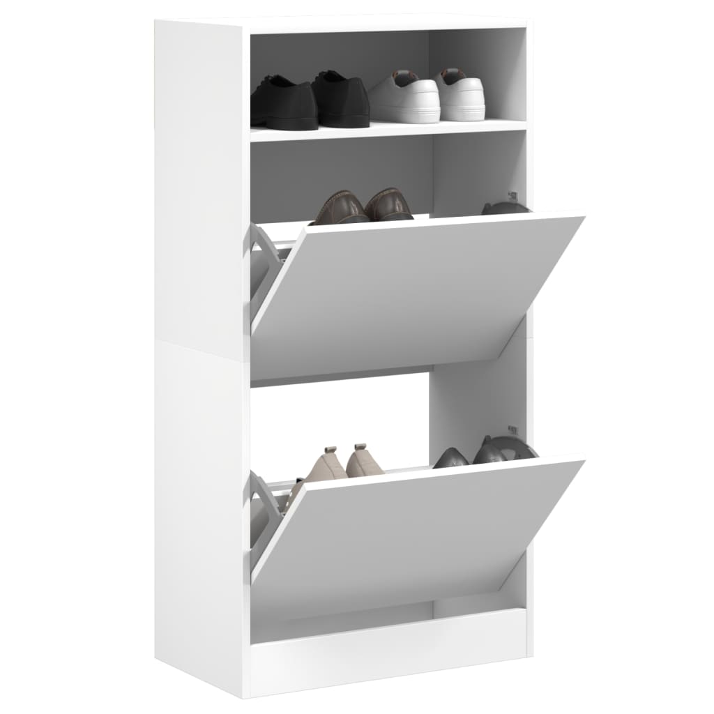 skoreol 60x34x116 cm konstrueret træ hvid