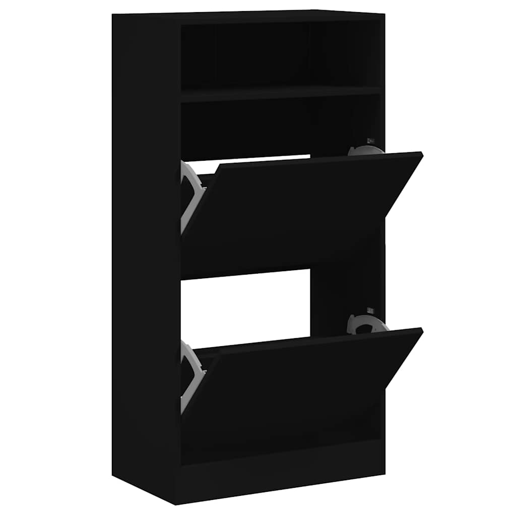 skoreol 60x34x116 cm konstrueret træ sort