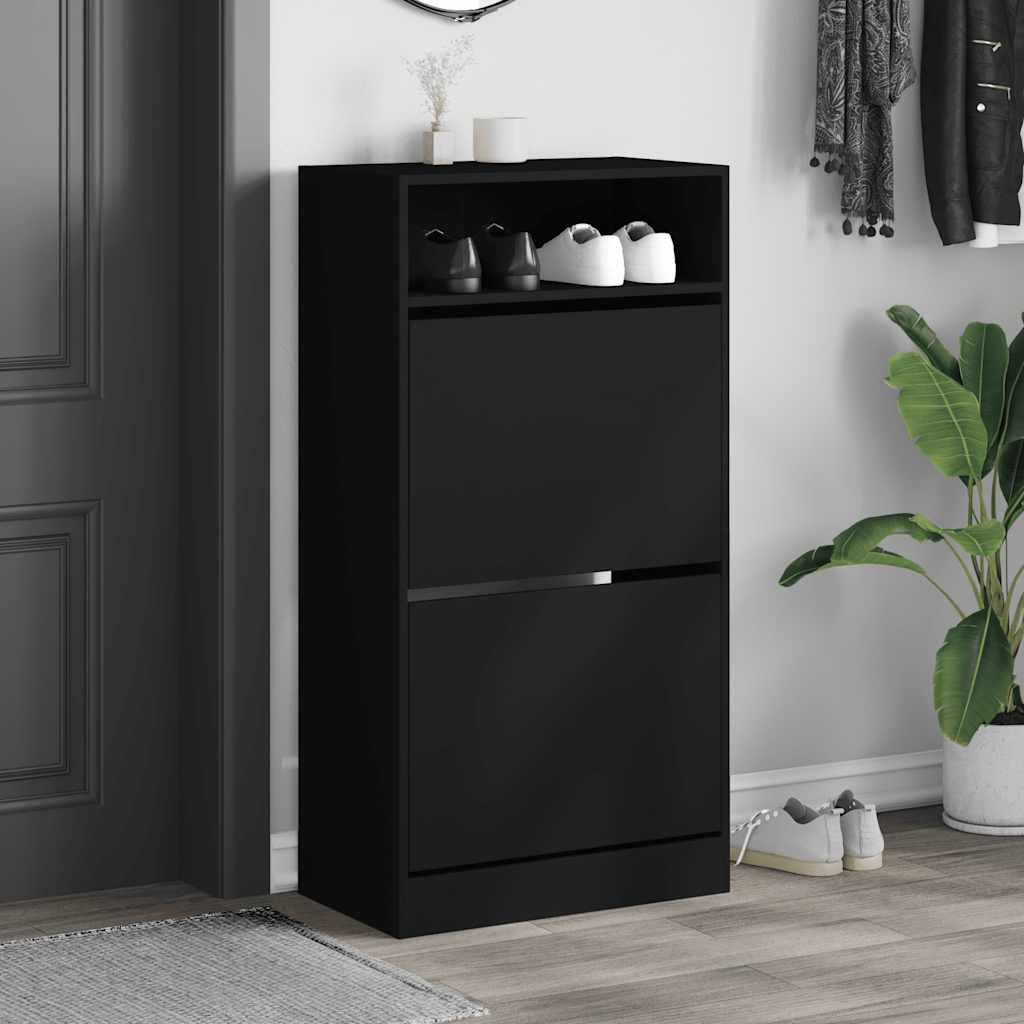 skoreol 60x34x116 cm konstrueret træ sort