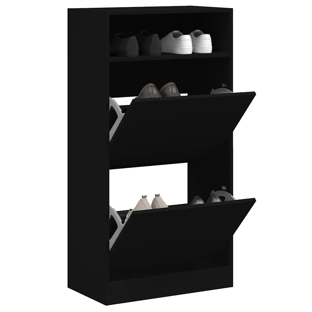 skoreol 60x34x116 cm konstrueret træ sort