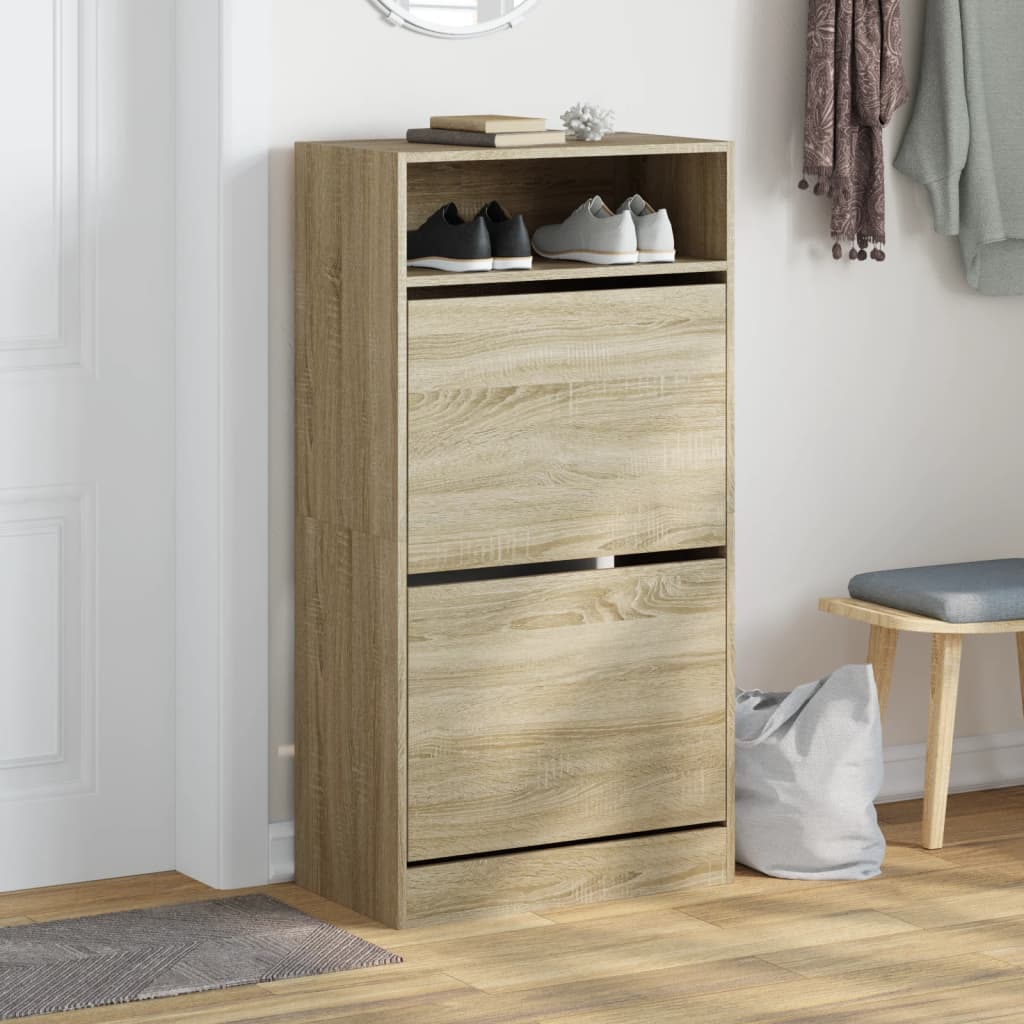 skoreol 60x34x116 cm konstrueret træ sonoma-eg
