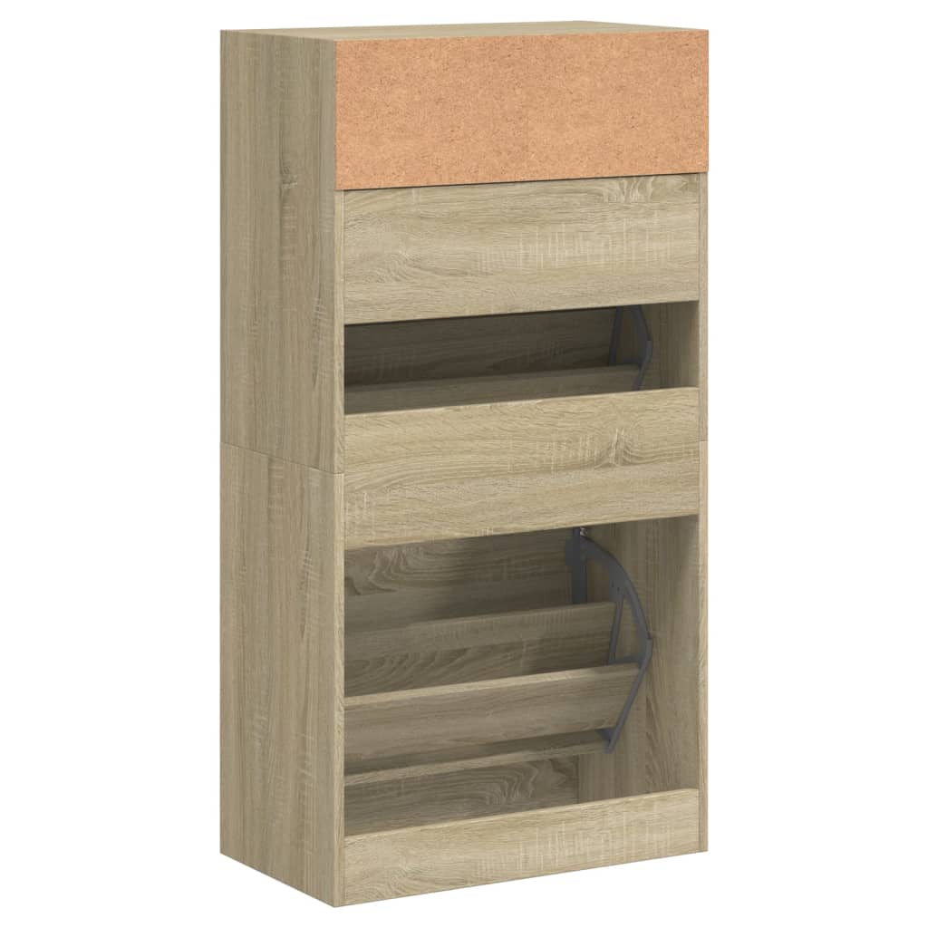 skoreol 60x34x116 cm konstrueret træ sonoma-eg