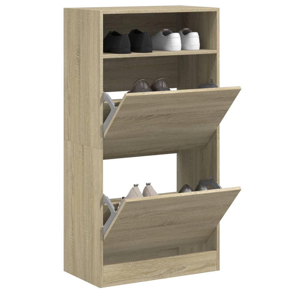 skoreol 60x34x116 cm konstrueret træ sonoma-eg