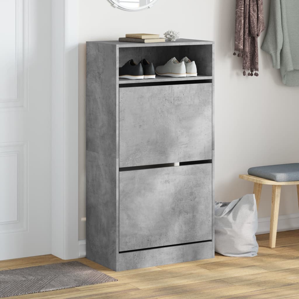 skoreol 60x34x116 cm konstrueret træ betongrå