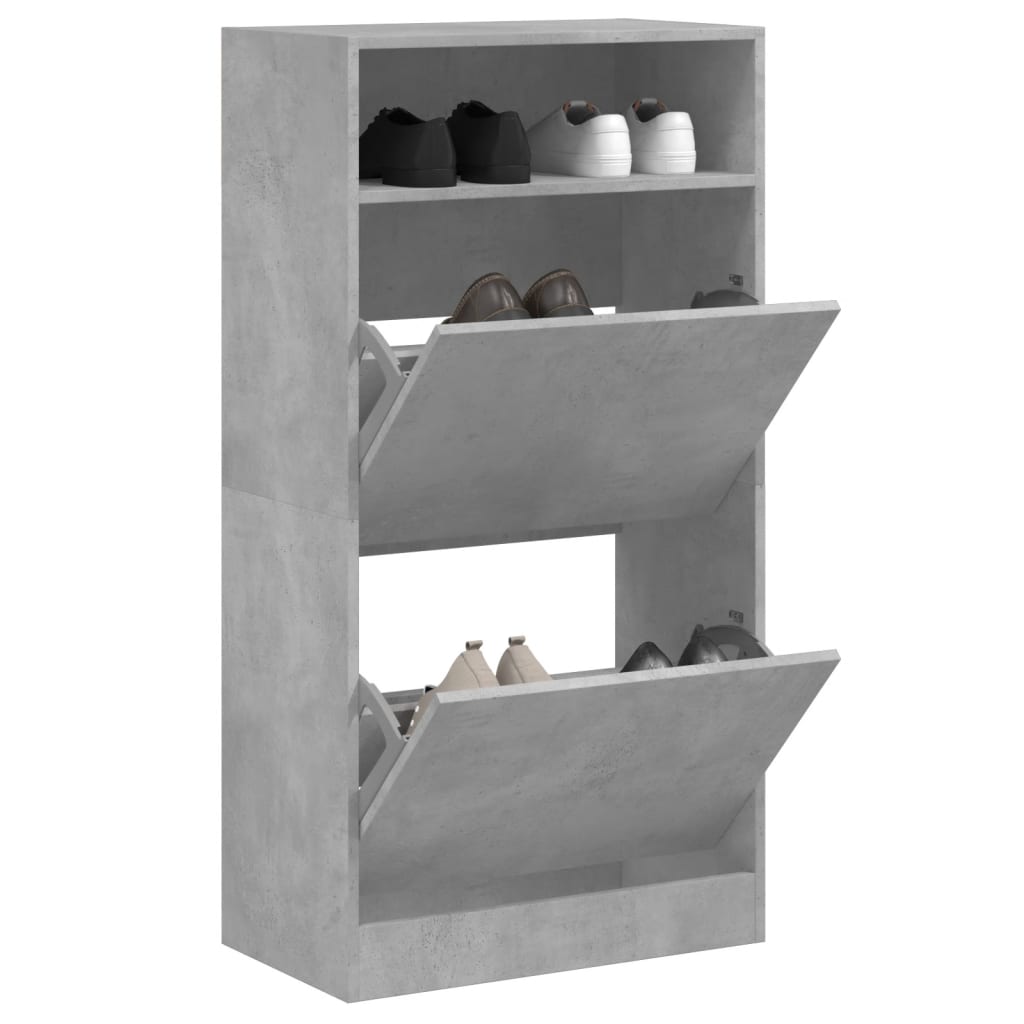 skoreol 60x34x116 cm konstrueret træ betongrå