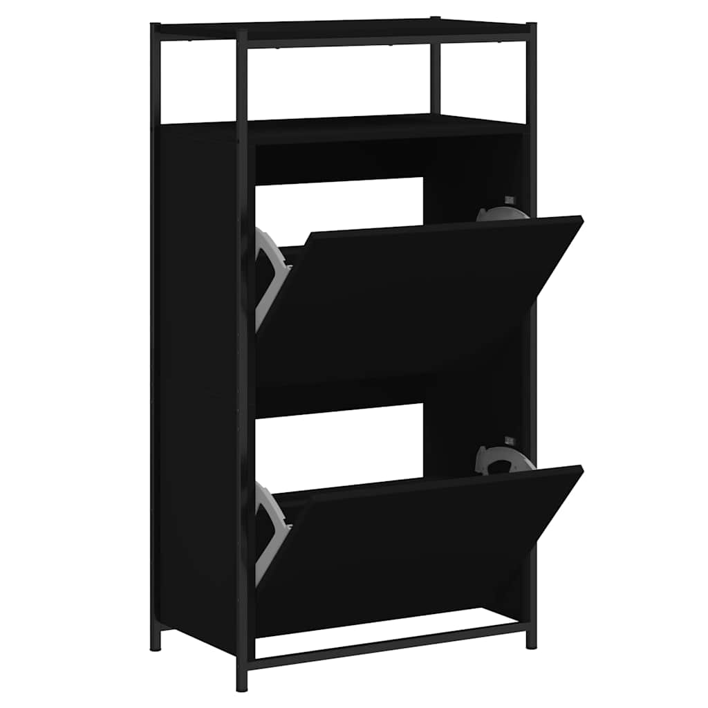 skoreol 60x34x112 cm konstrueret træ sort