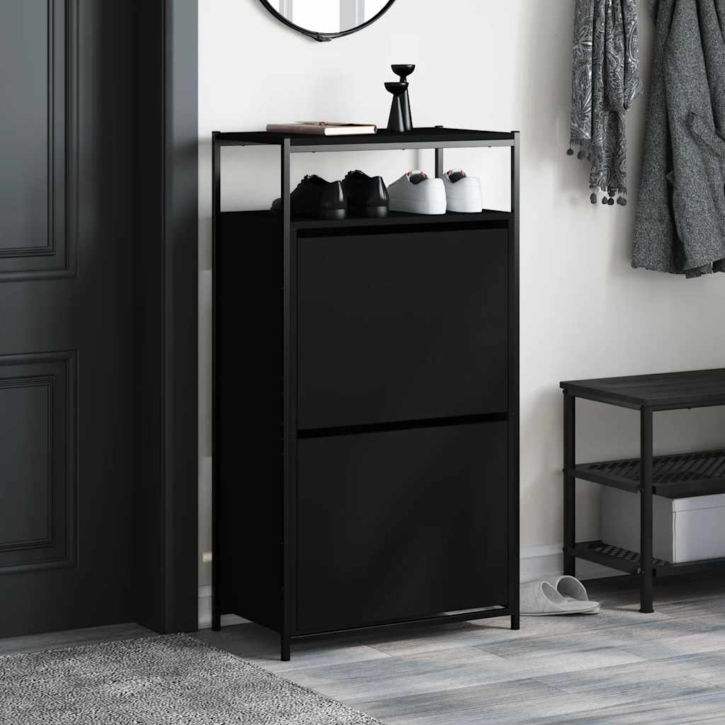skoreol 60x34x112 cm konstrueret træ sort