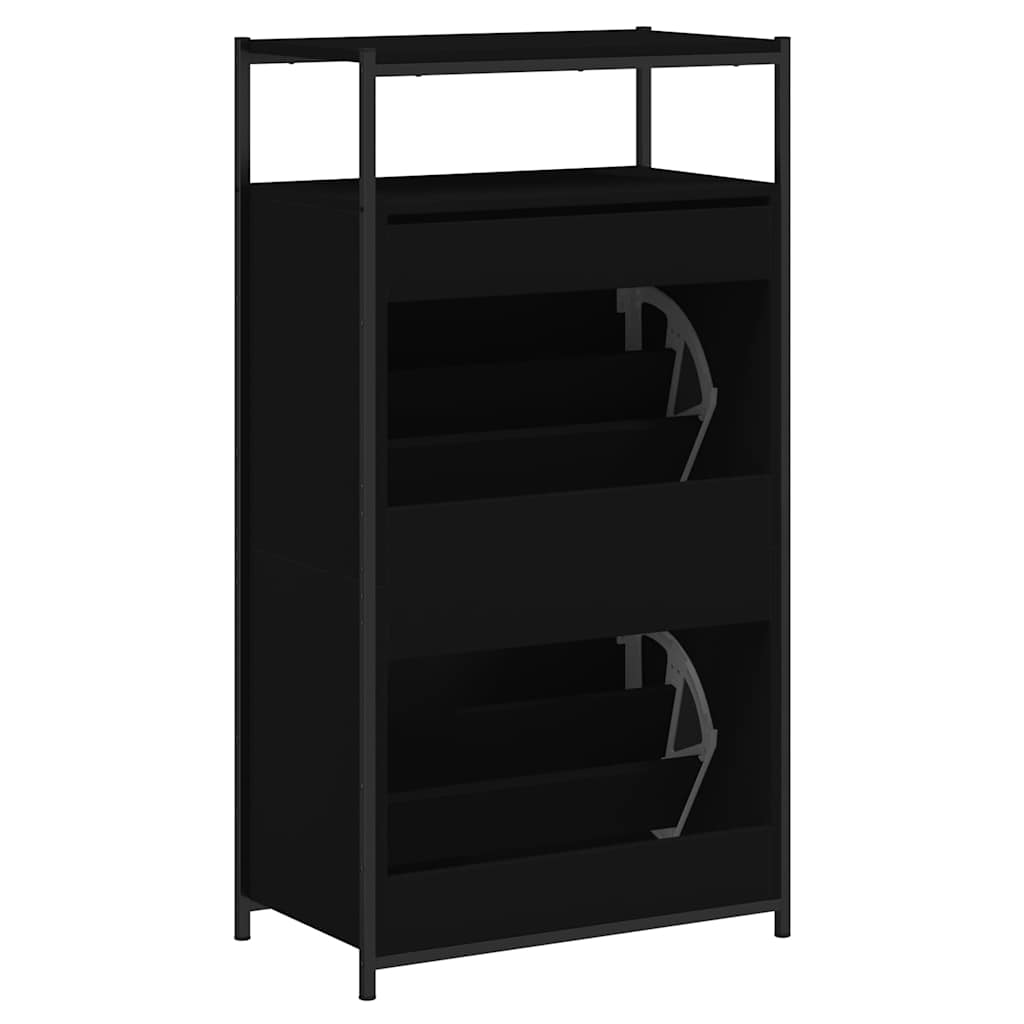 skoreol 60x34x112 cm konstrueret træ sort
