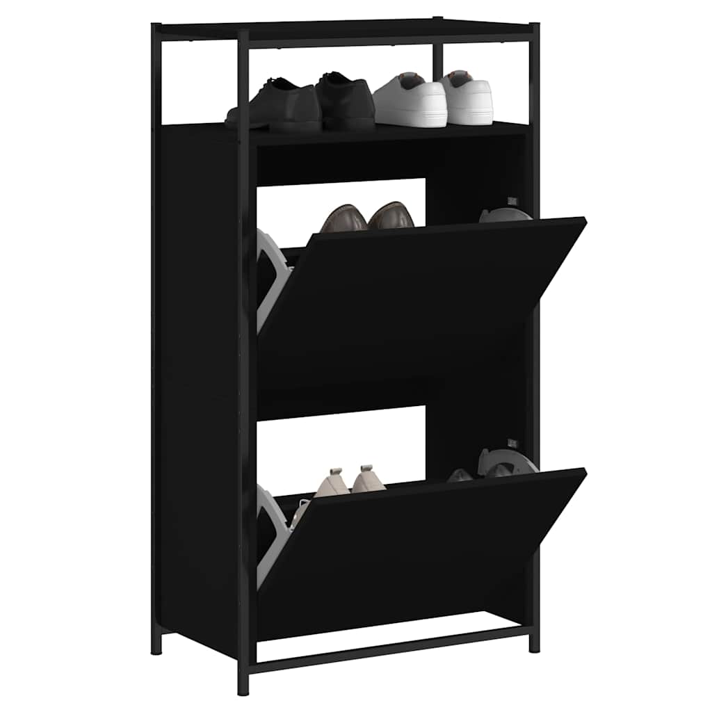 skoreol 60x34x112 cm konstrueret træ sort