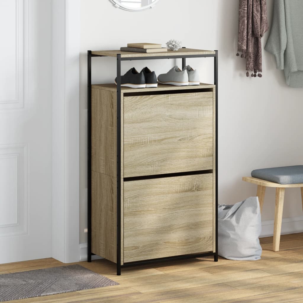 skoreol 60x34x112 cm konstrueret træ sonoma-eg