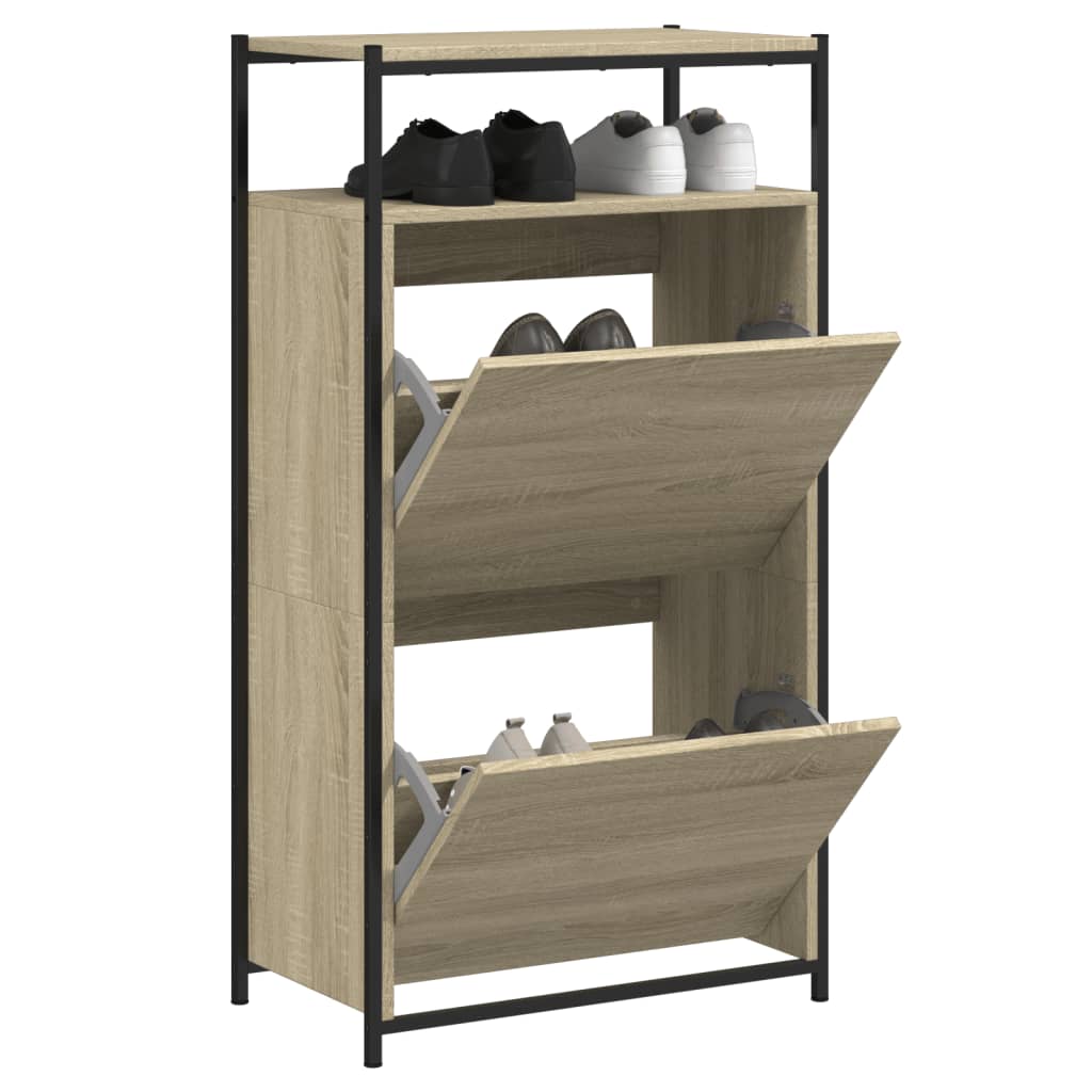 skoreol 60x34x112 cm konstrueret træ sonoma-eg