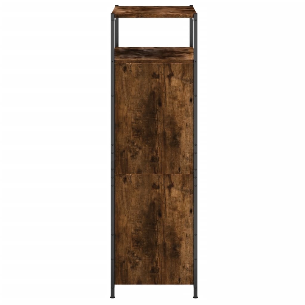 skoreol 60x34x112 cm konstrueret træ røget egetræsfarve