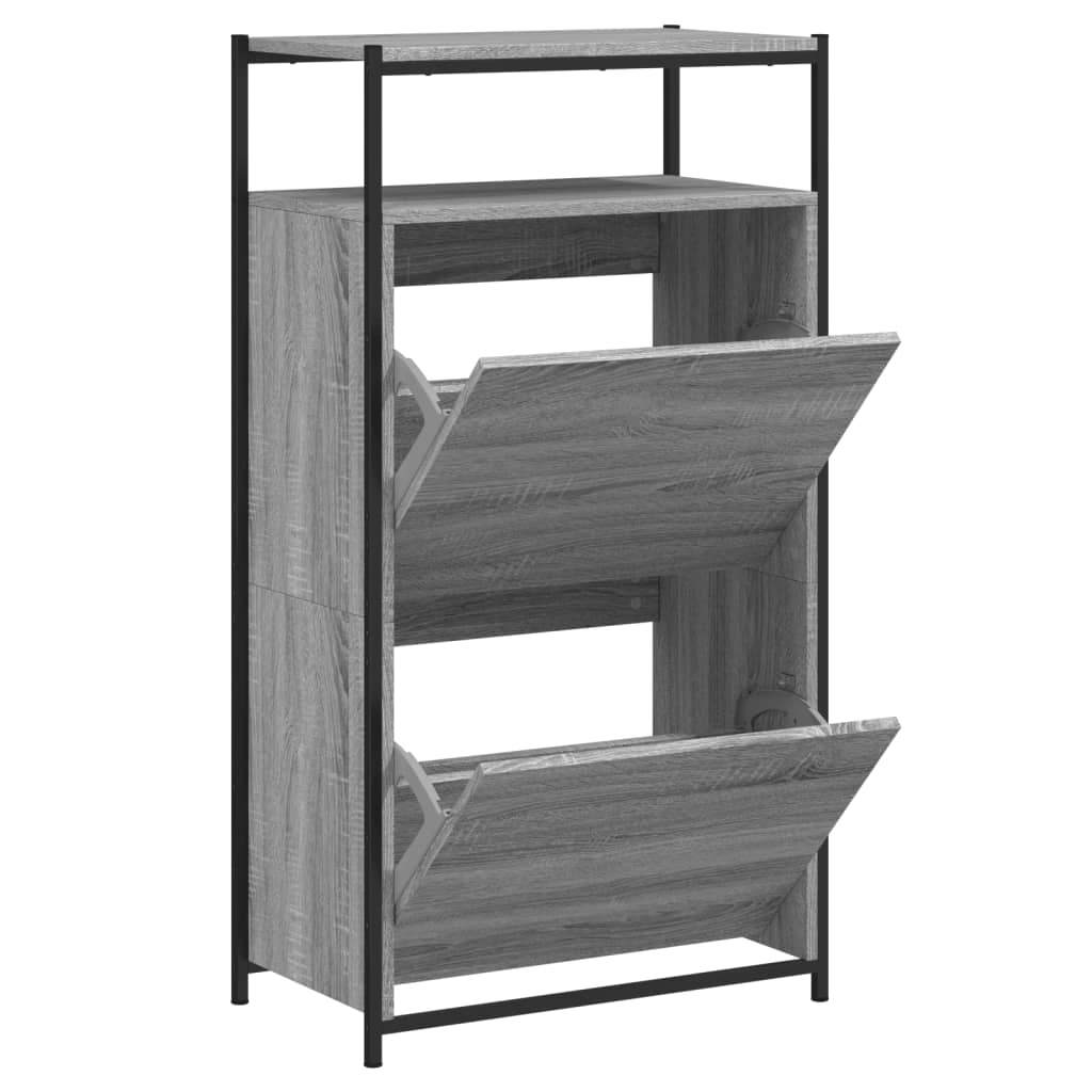 skoreol 60x34x112 cm konstrueret træ grå sonoma-eg