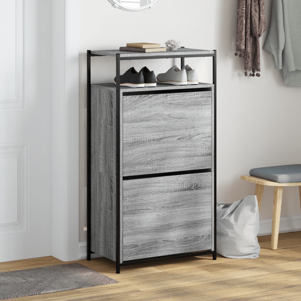 skoreol 60x34x112 cm konstrueret træ grå sonoma-eg