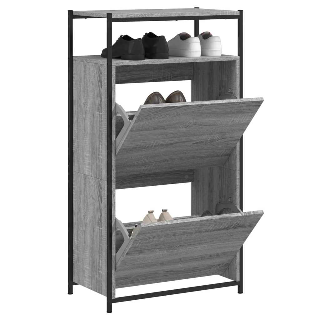 skoreol 60x34x112 cm konstrueret træ grå sonoma-eg