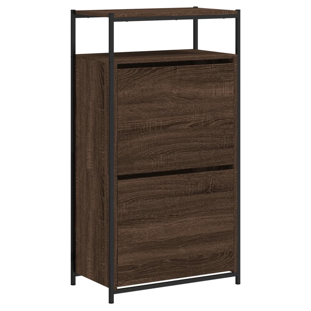 skoreol 60x34x112 cm konstrueret træ brun egetræsfarve