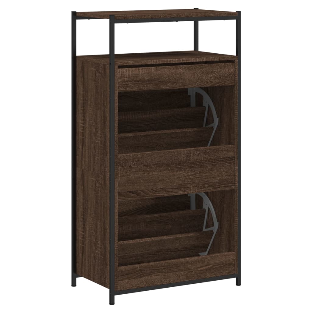 skoreol 60x34x112 cm konstrueret træ brun egetræsfarve