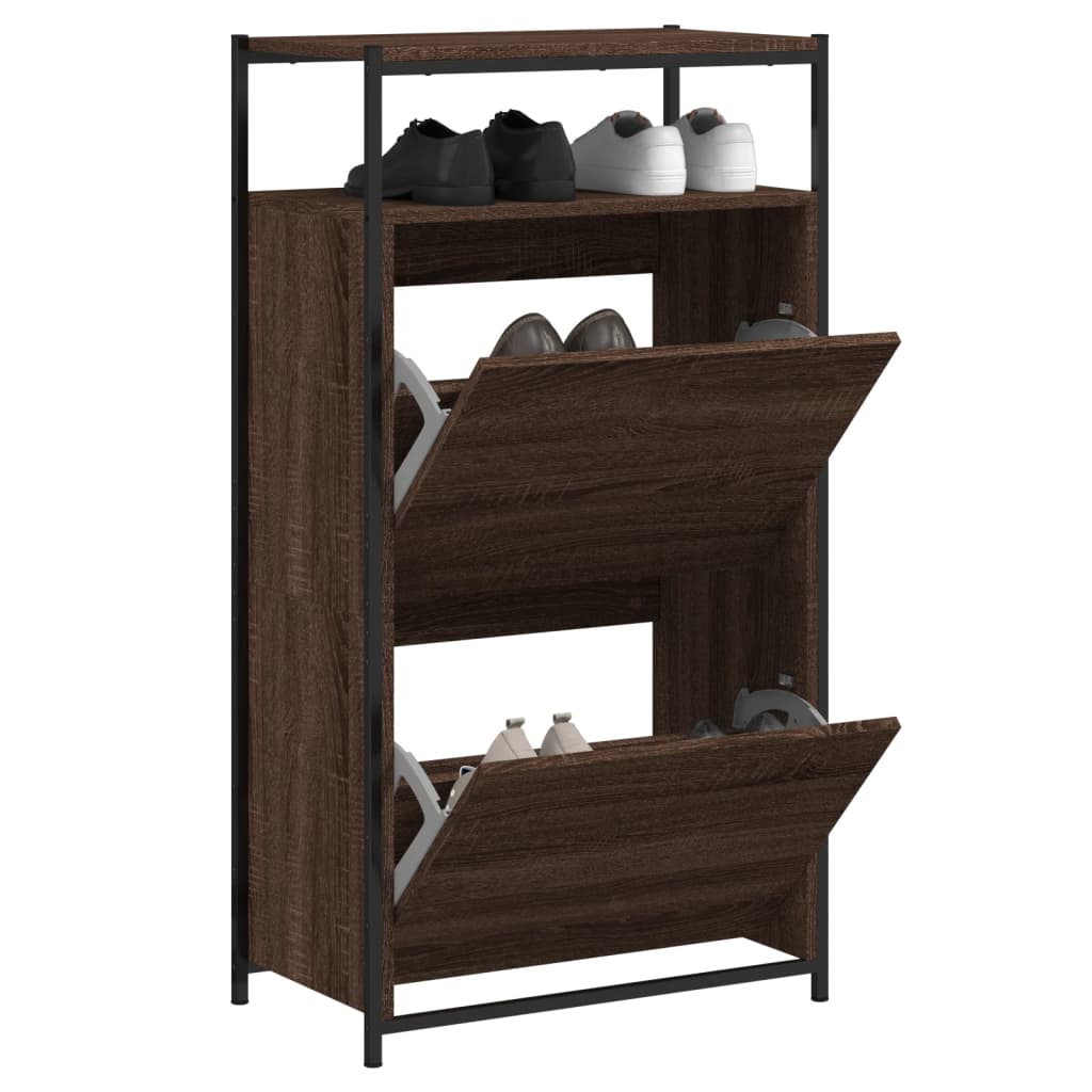 skoreol 60x34x112 cm konstrueret træ brun egetræsfarve