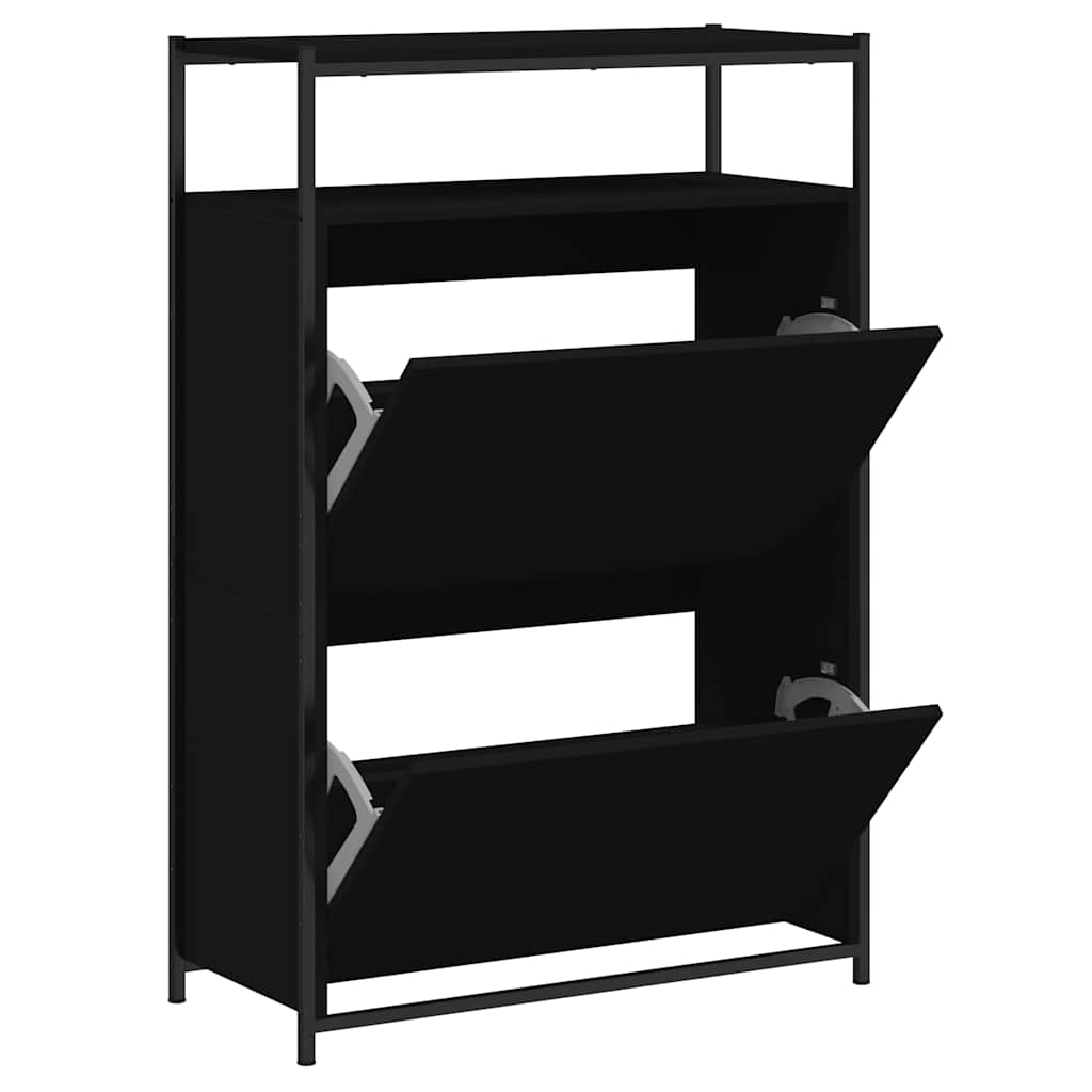 skoreol 75x34x112 cm konstrueret træ sort