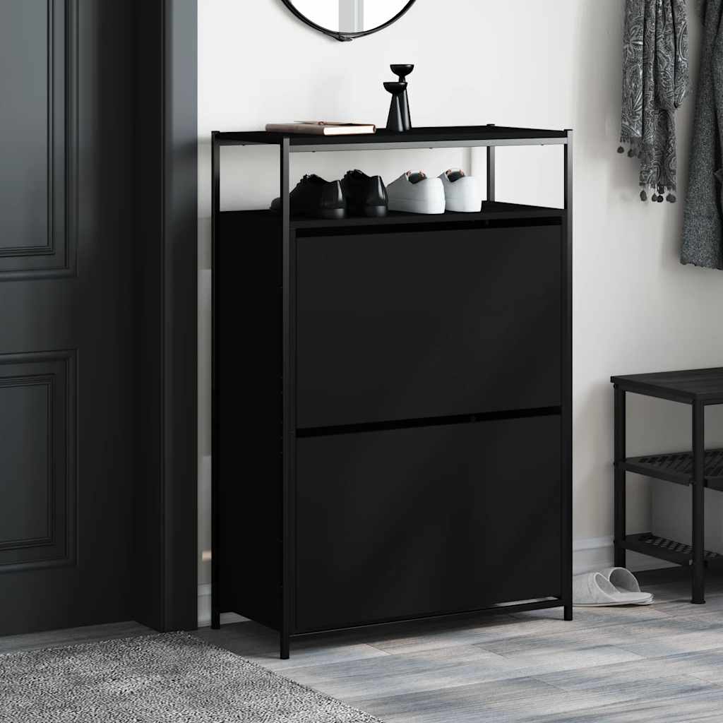skoreol 75x34x112 cm konstrueret træ sort
