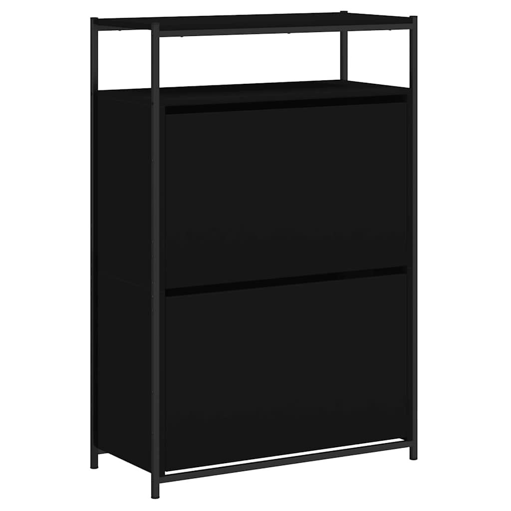 skoreol 75x34x112 cm konstrueret træ sort