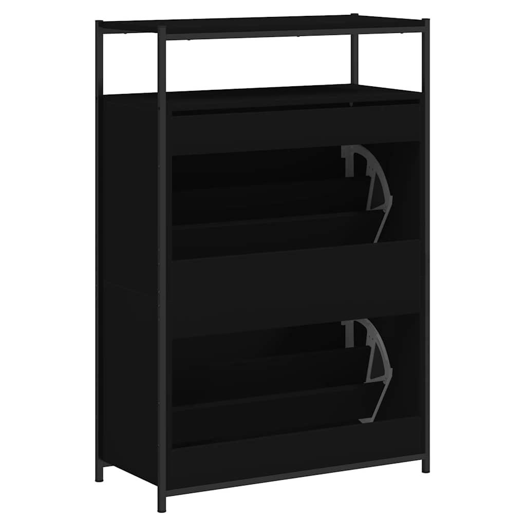 skoreol 75x34x112 cm konstrueret træ sort