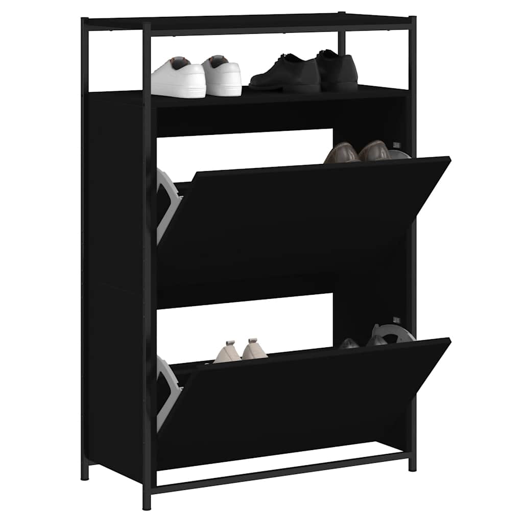skoreol 75x34x112 cm konstrueret træ sort