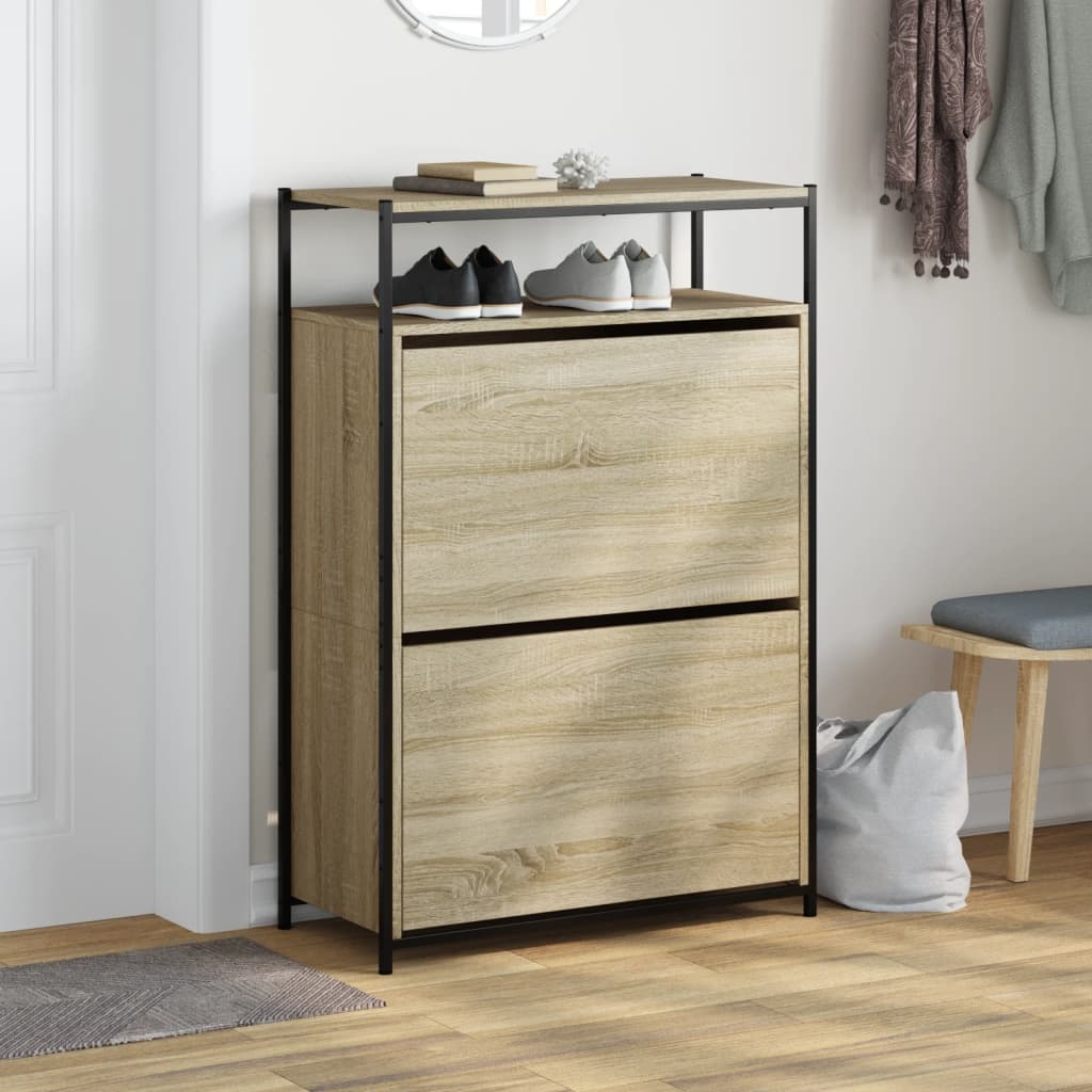 skoreol 75x34x112 cm konstrueret træ sonoma-eg