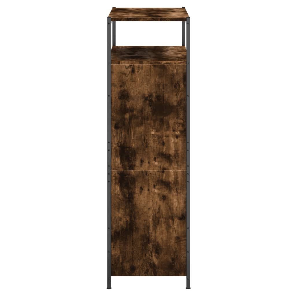 skoreol 75x34x112 cm konstrueret træ røget egetræsfarve