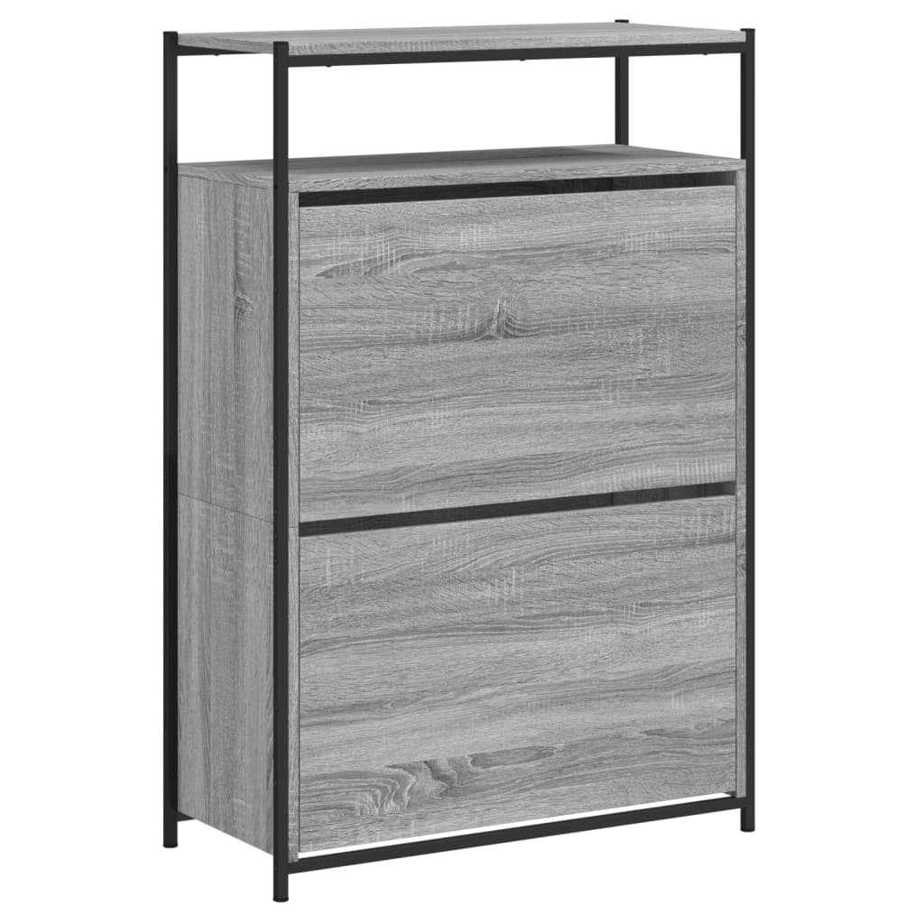 skoreol 75x34x112 cm konstrueret træ grå sonoma-eg