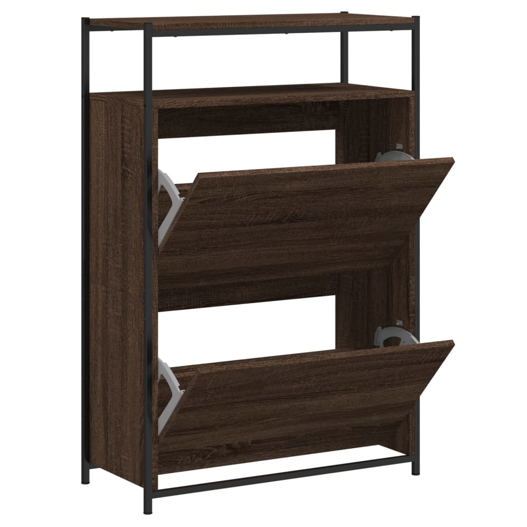 skoreol 75x34x112 cm konstrueret træ brun egetræsfarve
