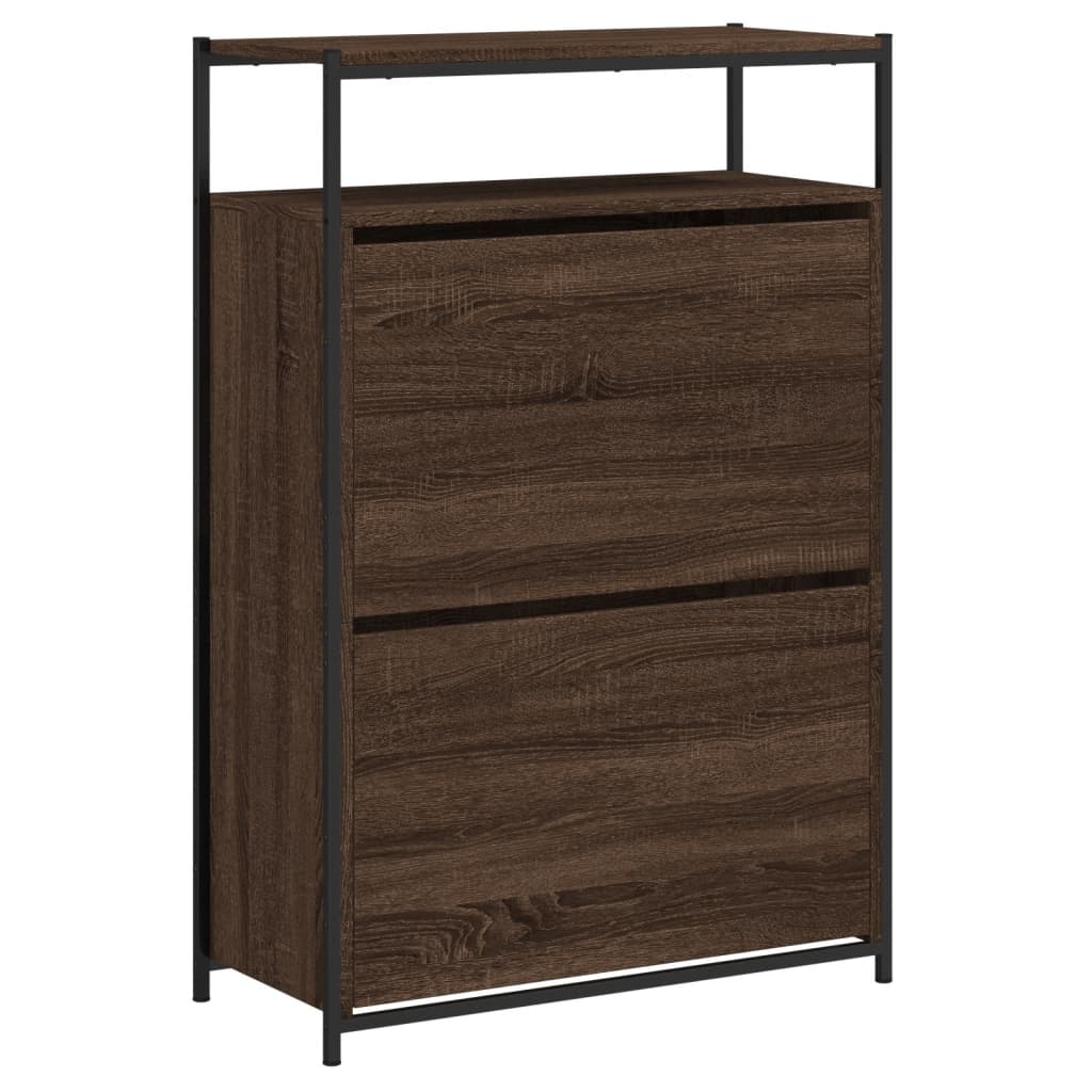skoreol 75x34x112 cm konstrueret træ brun egetræsfarve