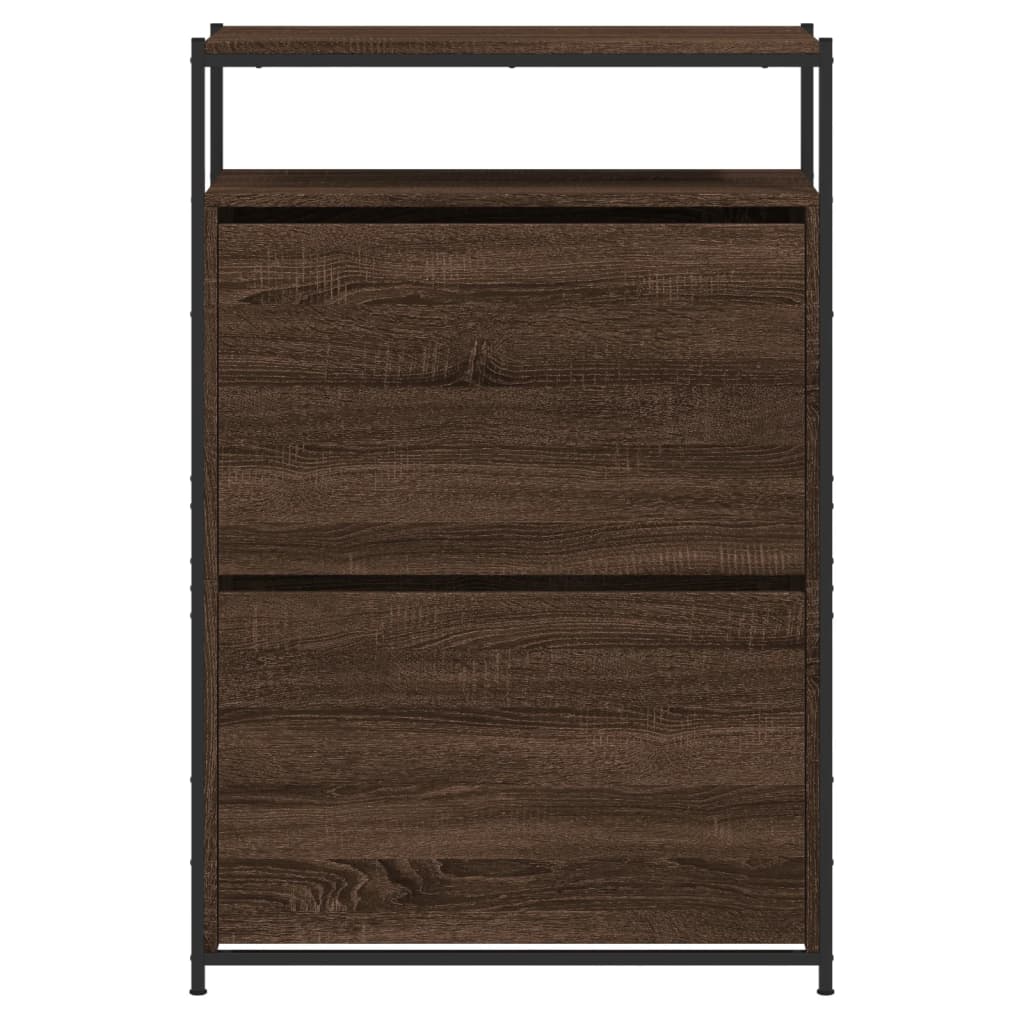 skoreol 75x34x112 cm konstrueret træ brun egetræsfarve