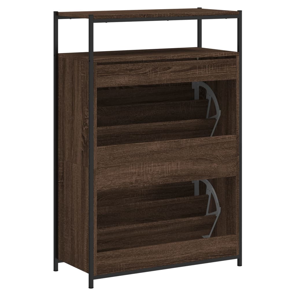 skoreol 75x34x112 cm konstrueret træ brun egetræsfarve